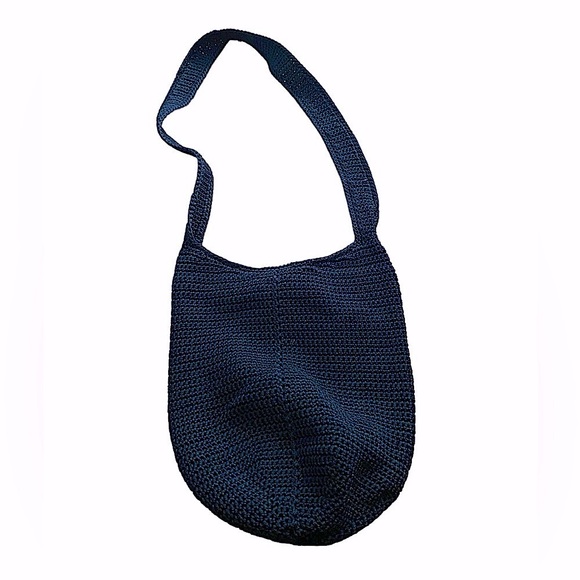 🌟 
Vintage knit black crocheted purse shoulder cross body bag - Picture 2 of 8